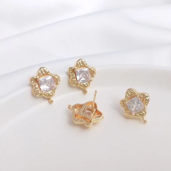 Ornamented Earrings Posts Accessory for Earrings Making