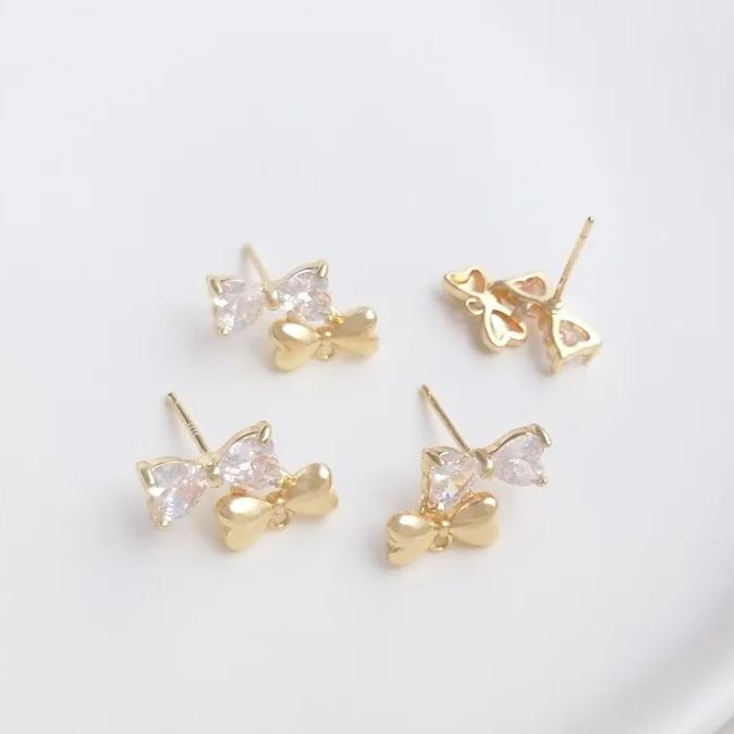 Ornamented Earrings Posts Accessory for Earrings Making