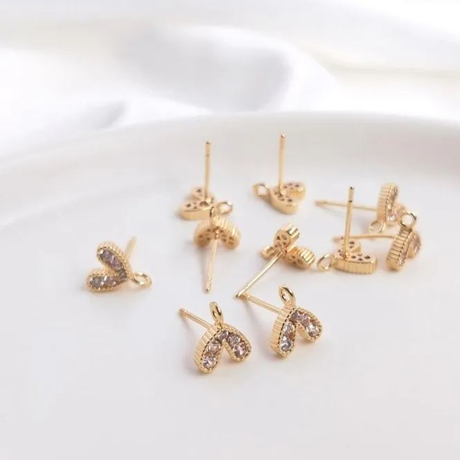 Ornamented Earrings Posts Accessory for Earrings Making