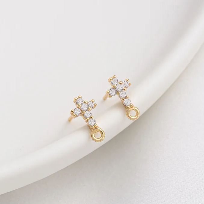 Ornamented Earrings Posts Accessory for Earrings Making