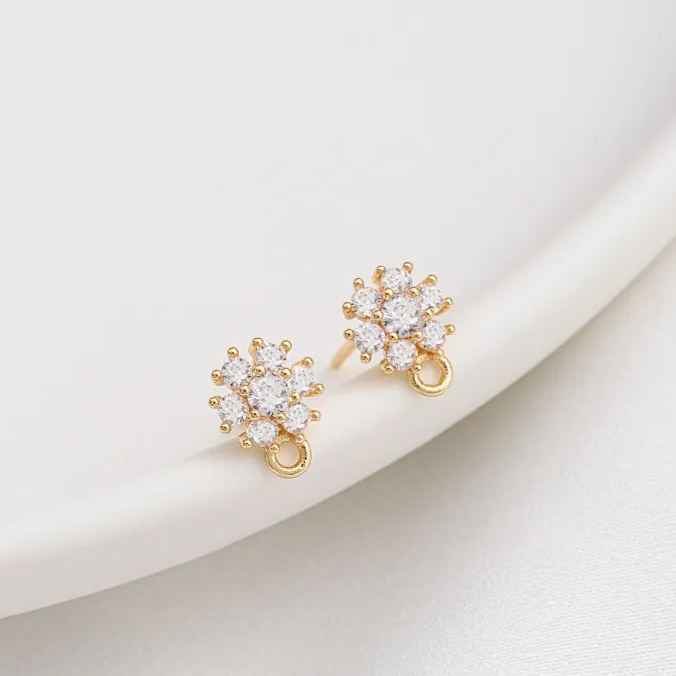 Ornamented Earrings Posts Accessory for Earrings Making