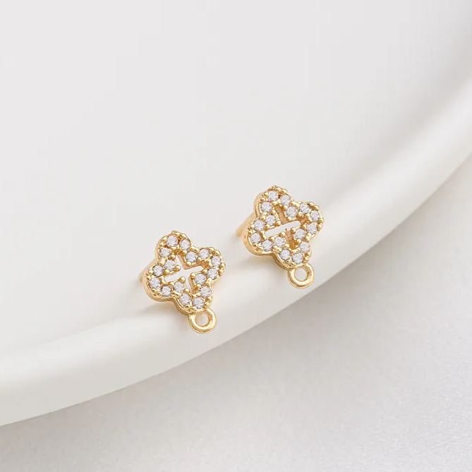 Ornamented Earrings Posts Accessory for Earrings Making