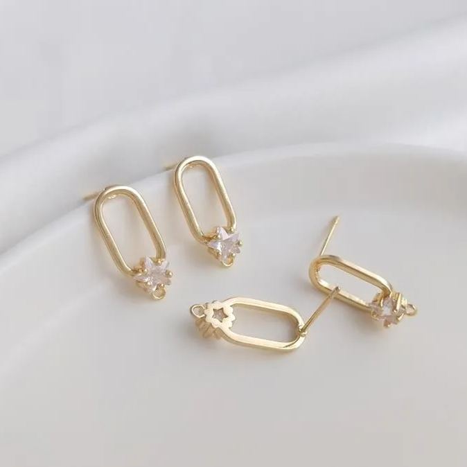 Ornamented Earrings Posts Accessory for Earrings Making