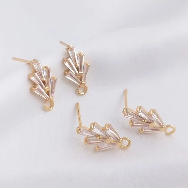 Ornamented Earrings Posts Accessory for Earrings Making