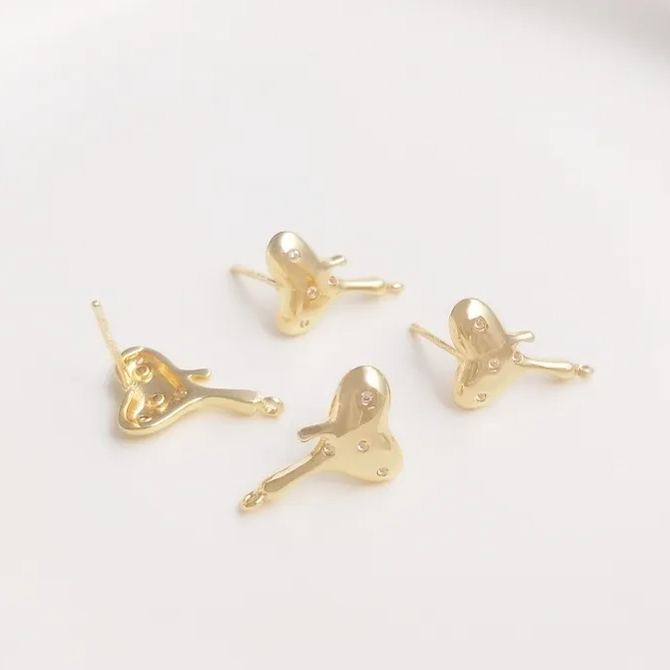 Ornamented Earrings Posts Accessory for Earrings Making