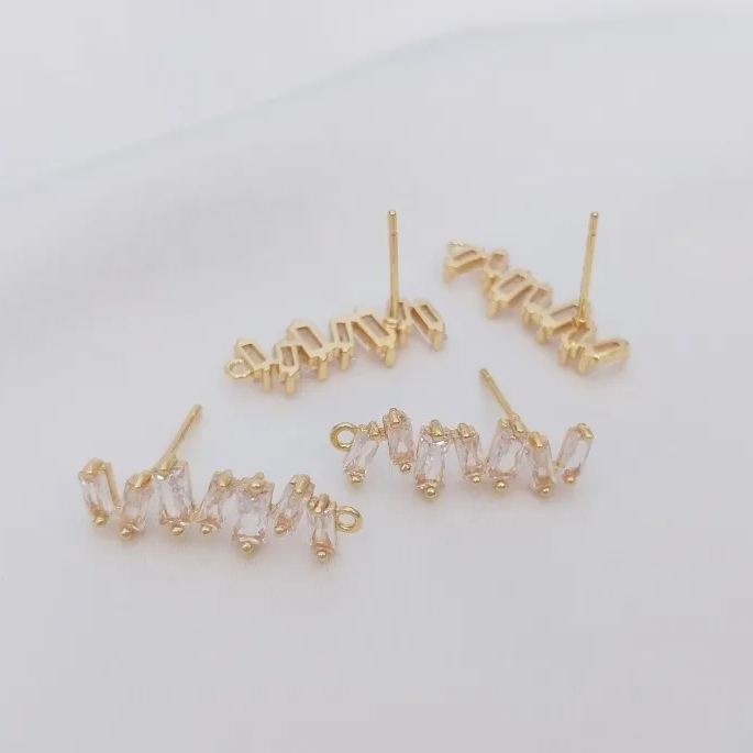 Ornamented Earrings Posts Accessory for Earrings Making