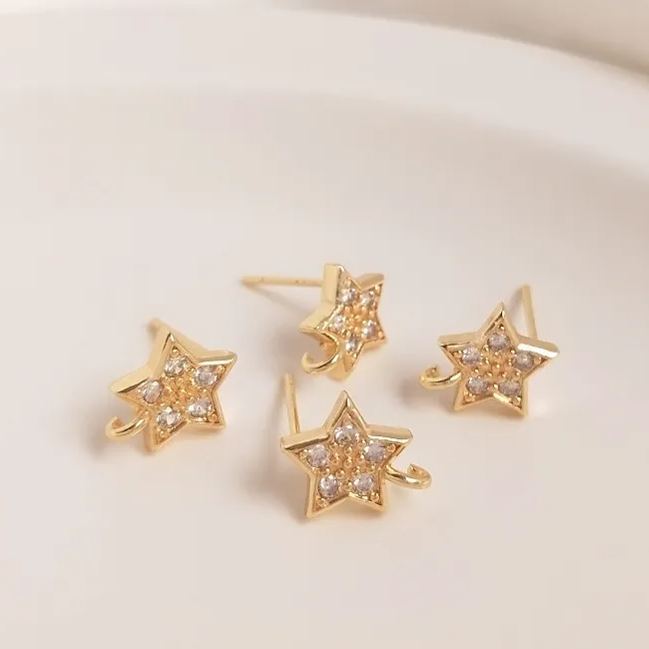 Ornamented Earrings Posts Accessory for Earrings Making