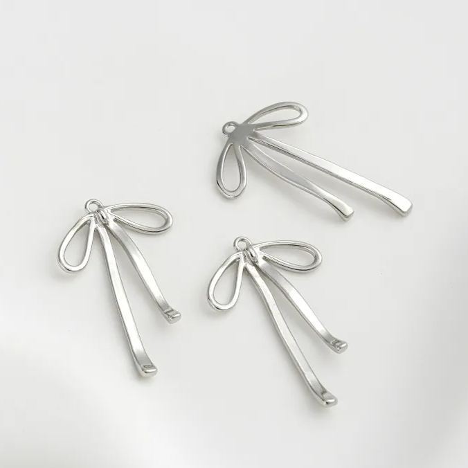 14k Plated Copper Bow Charm Pendant Accessory