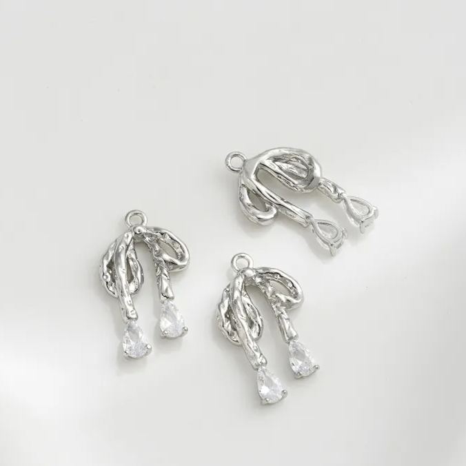 14k Plated Copper Bow Charm Pendant Accessory