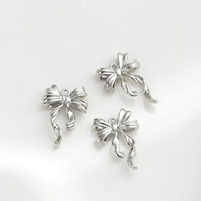 14k Plated Copper Bow Charm Pendant Accessory