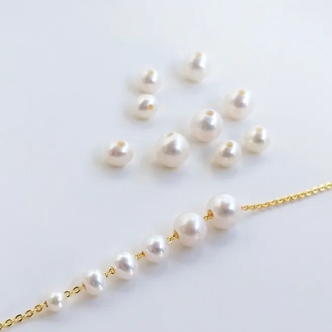 Big Hole Natural Freshwater Pearl Nearly Round