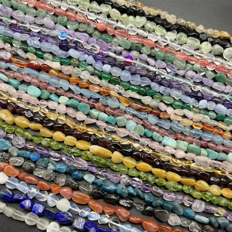 Gemstone Irregular Polished Raw Stone Beads Strand 6-8mm