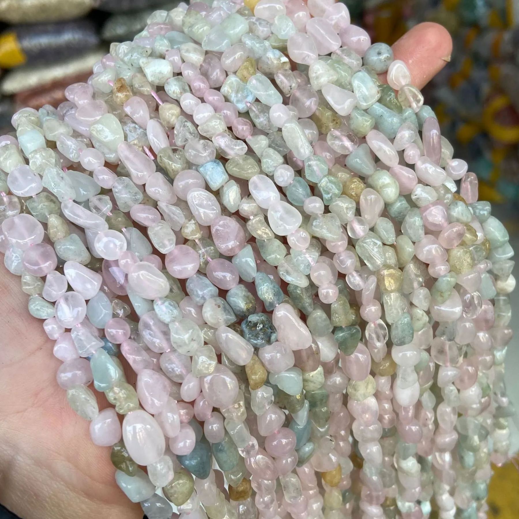 Gemstone Irregular Polished Raw Stone Beads Strand 6-8mm