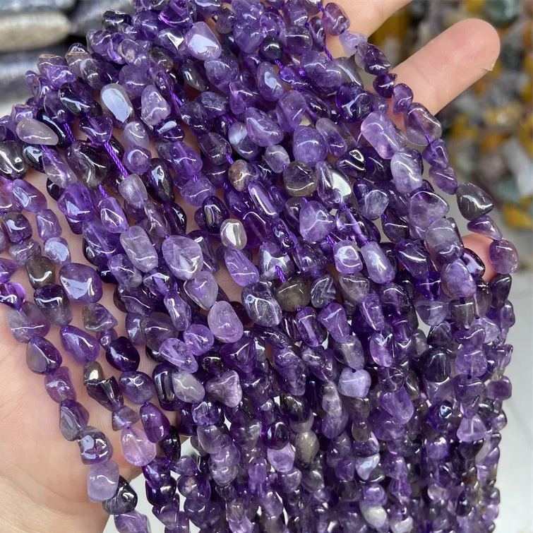 Gemstone Irregular Polished Raw Stone Beads Strand 6-8mm