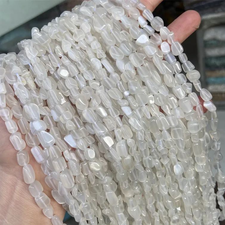 Gemstone Irregular Polished Raw Stone Beads Strand 6-8mm