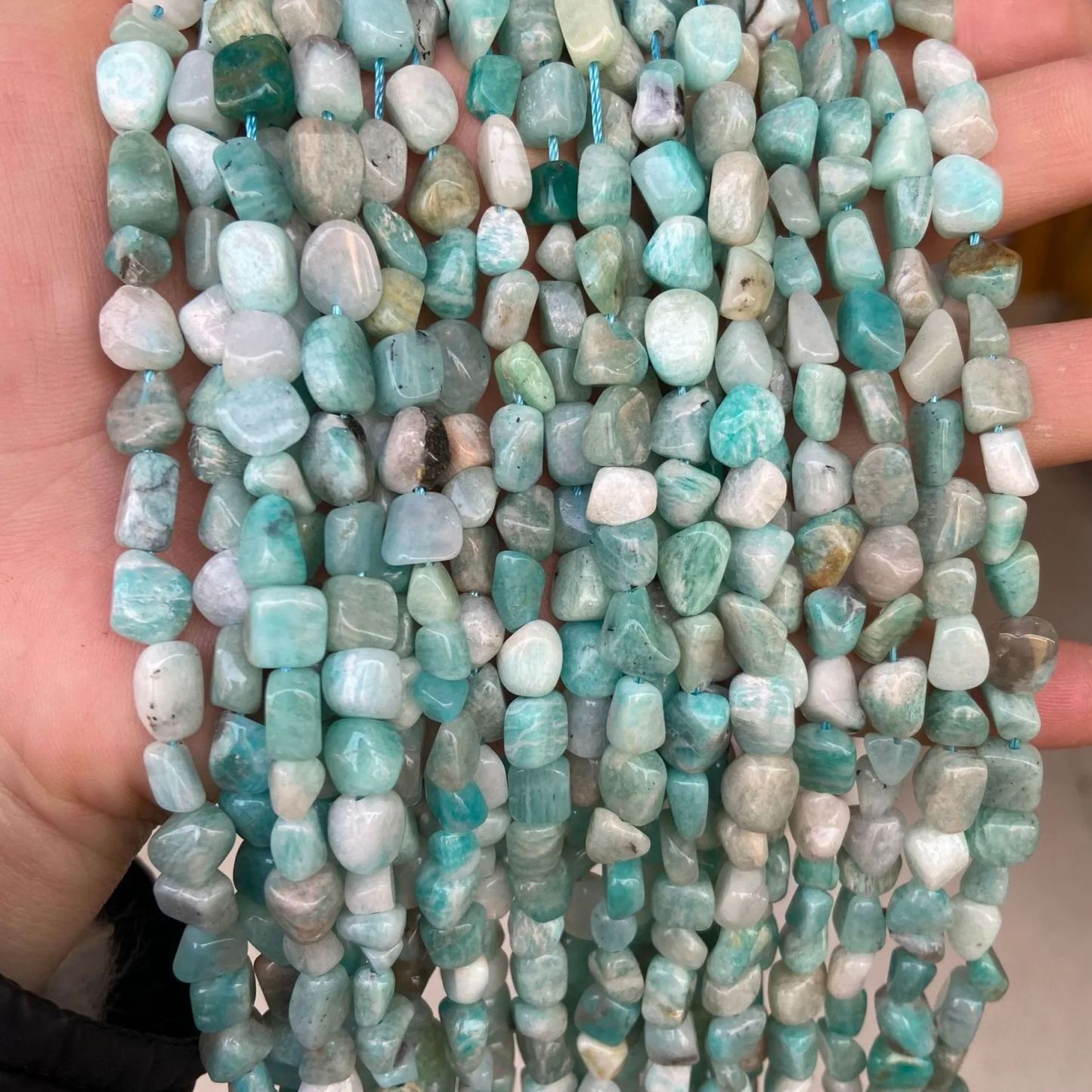 Gemstone Irregular Polished Raw Stone Beads Strand 6-8mm