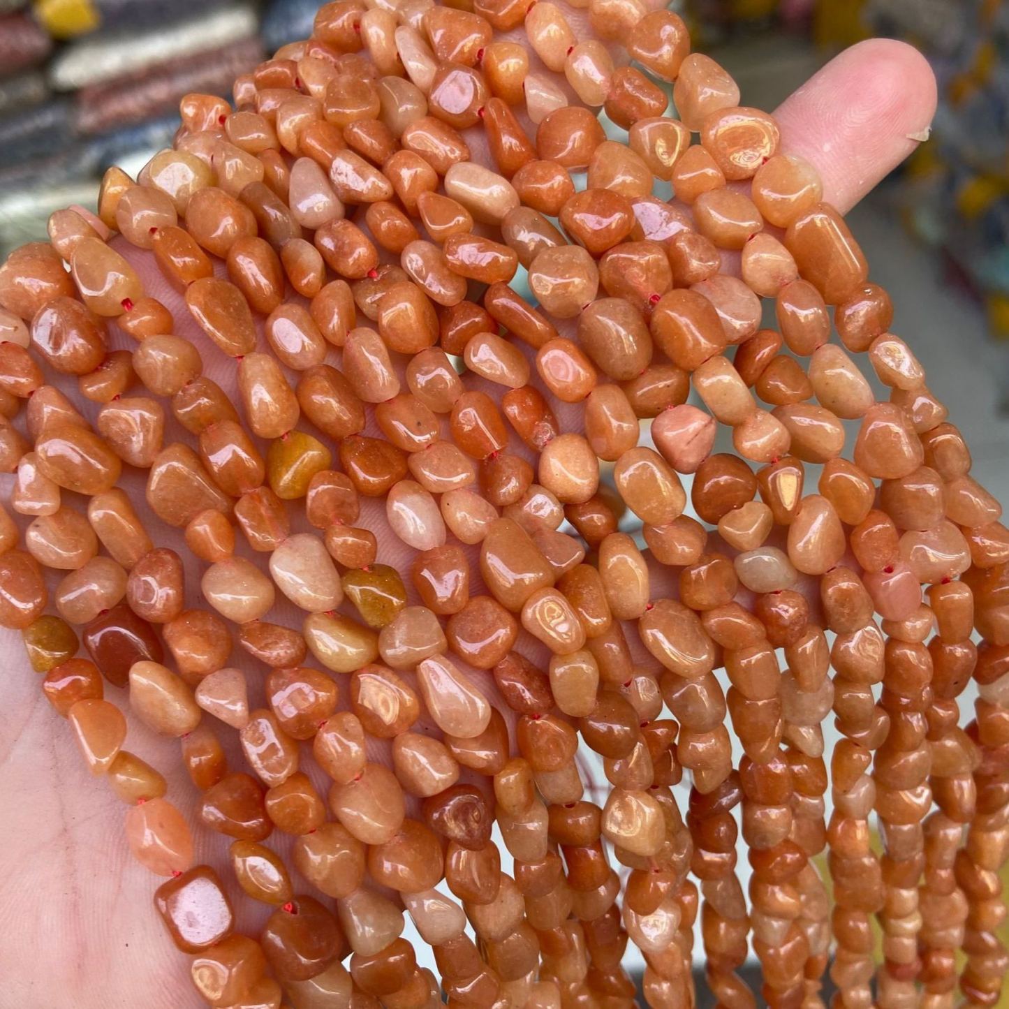 Gemstone Irregular Polished Raw Stone Beads Strand 6-8mm