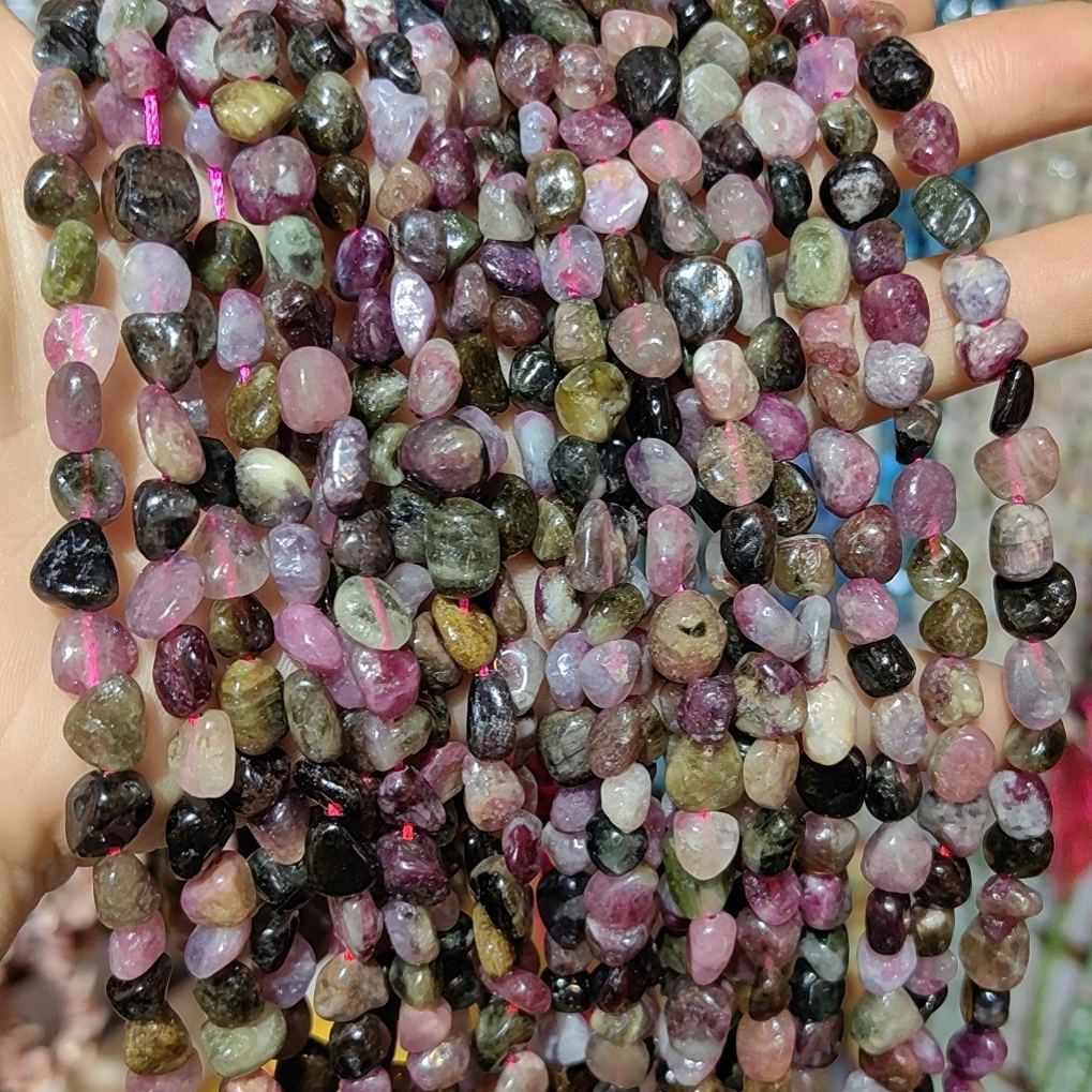 Gemstone Irregular Polished Raw Stone Beads Strand 6-8mm
