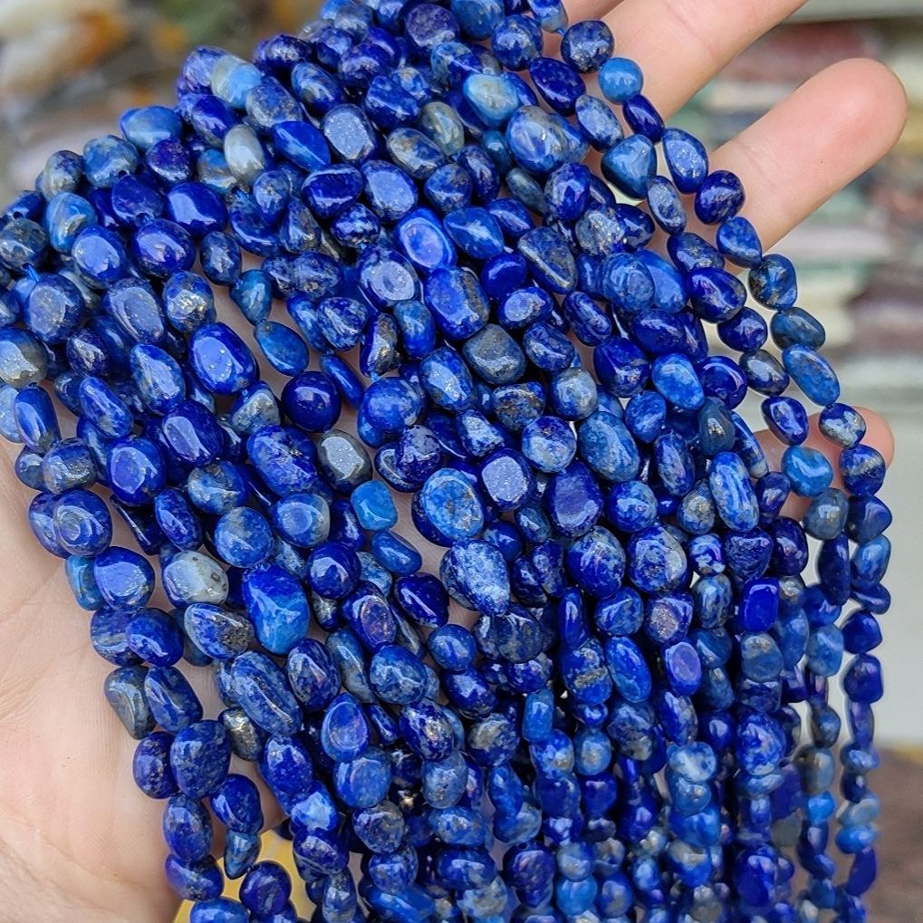 Gemstone Irregular Polished Raw Stone Beads Strand 6-8mm