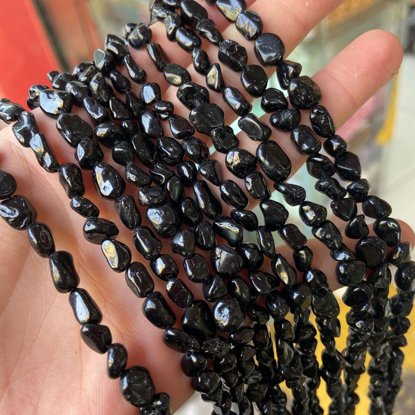 Gemstone Irregular Polished Raw Stone Beads Strand 6-8mm