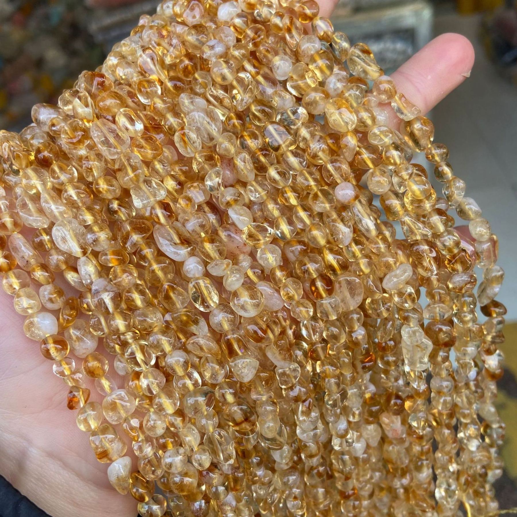 Gemstone Irregular Polished Raw Stone Beads Strand 6-8mm