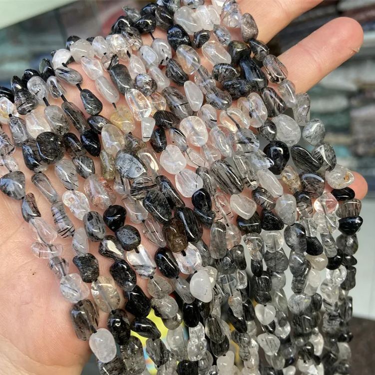 Gemstone Irregular Polished Raw Stone Beads Strand 6-8mm