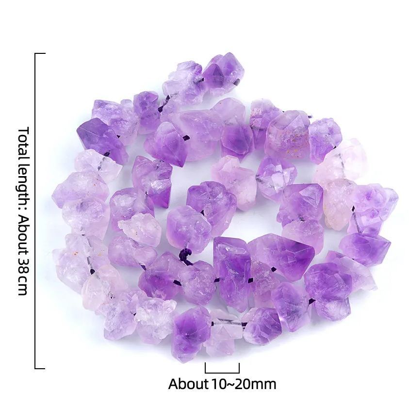 Natural Amethyst Bud Raw Stone with Horizontal Hole Beads Strand