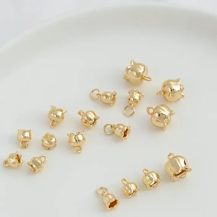 14k Gold Plated Copper Flower Lily of The Valley Pendant