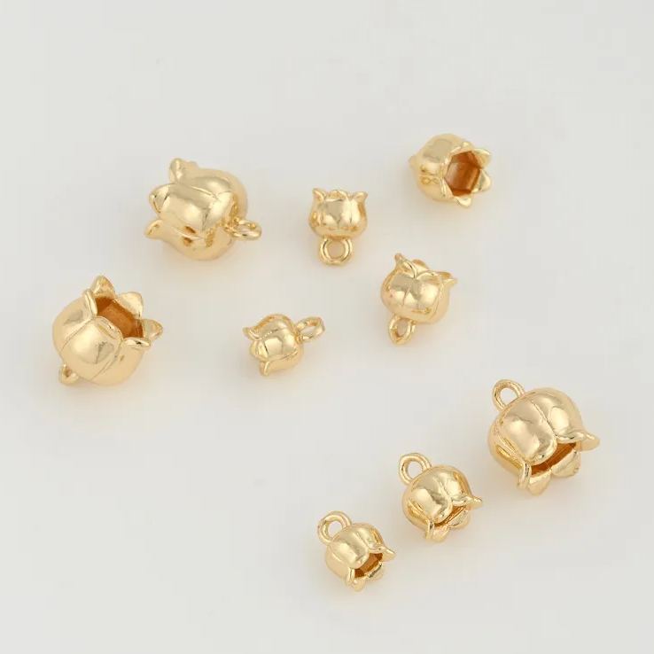 14k Gold Plated Copper Flower Lily of The Valley Pendant