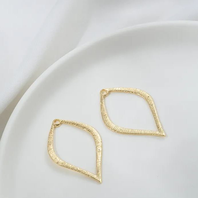14k Gold Plated Copper Geometric Frame for Jewelry DIY 1 Piece