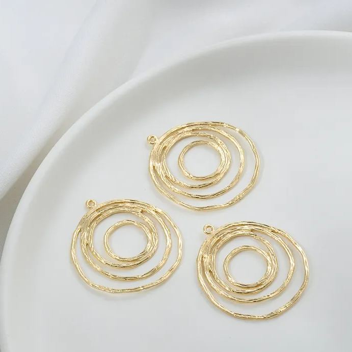 14k Gold Plated Copper Geometric Frame for Jewelry DIY 1 Piece