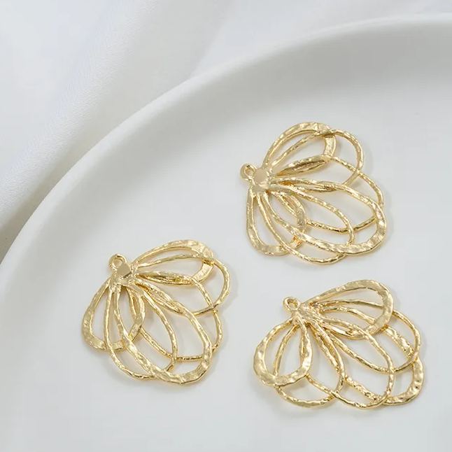 14k Gold Plated Copper Geometric Frame for Jewelry DIY 1 Piece