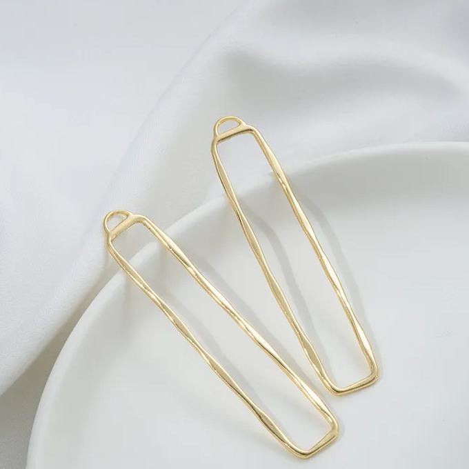14k Gold Plated Copper Geometric Frame for Jewelry DIY 1 Piece