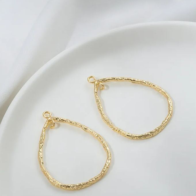 14k Gold Plated Copper Geometric Frame for Jewelry DIY 1 Piece