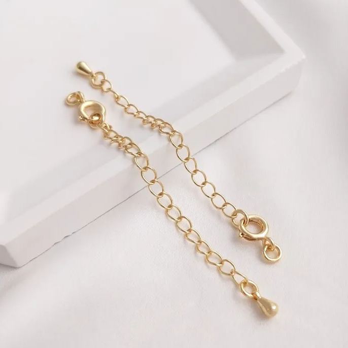 6mm Round Clasp with Extension Chain Accessory for Jewelry DIY