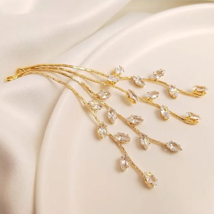 Willow Branch with Zircon Leaves Tassel Accessory