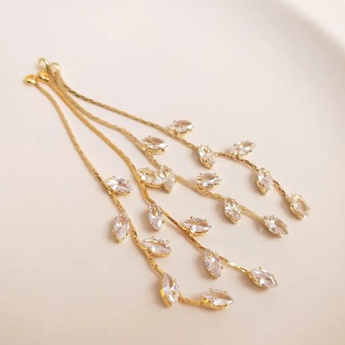 Willow Branch with Zircon Leaves Tassel Accessory