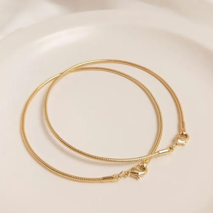 14k Gold Plated Memory Steel Hard Wire Bracelet and Necklace Accessory
