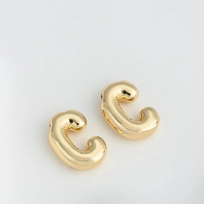 14k Gold Plated Balloon Style 3D 26 Letters Charms for Jewelry Making