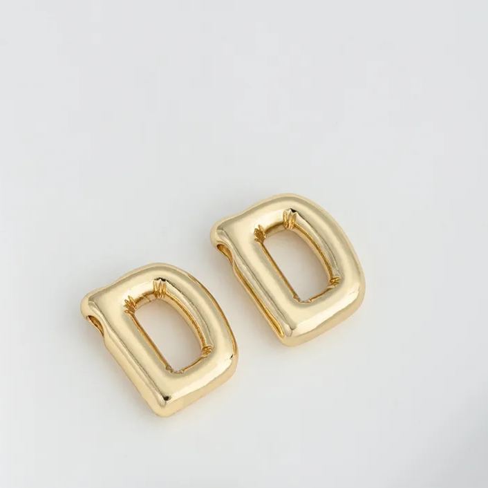14k Gold Plated Balloon Style 3D 26 Letters Charms for Jewelry Making