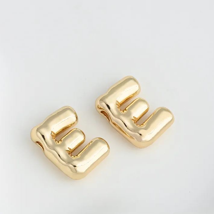 14k Gold Plated Balloon Style 3D 26 Letters Charms for Jewelry Making