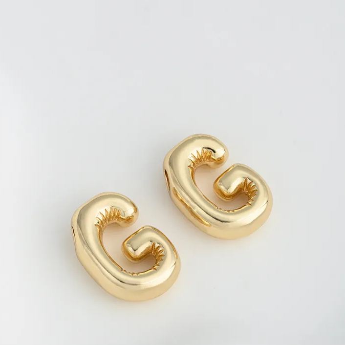 14k Gold Plated Balloon Style 3D 26 Letters Charms for Jewelry Making