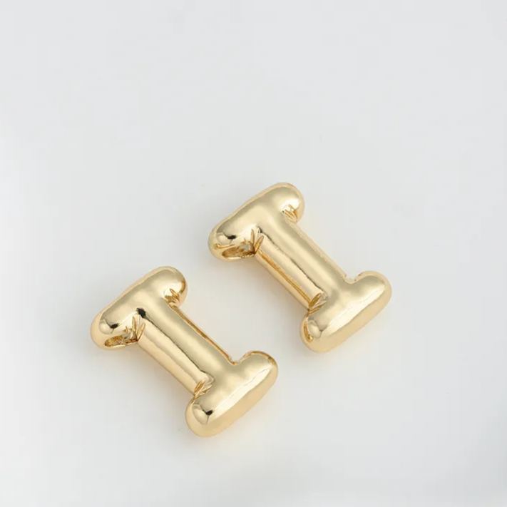 14k Gold Plated Balloon Style 3D 26 Letters Charms for Jewelry Making
