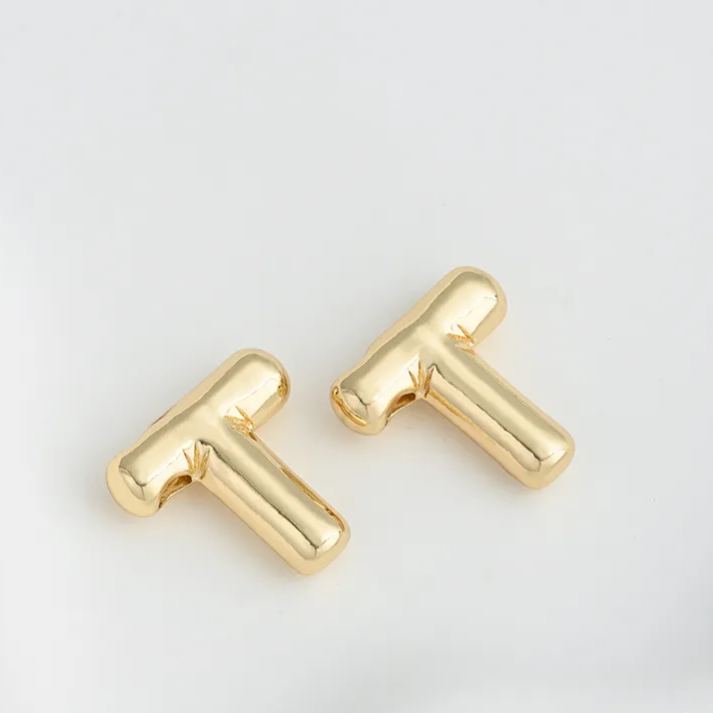 14k Gold Plated Balloon Style 3D 26 Letters Charms for Jewelry Making