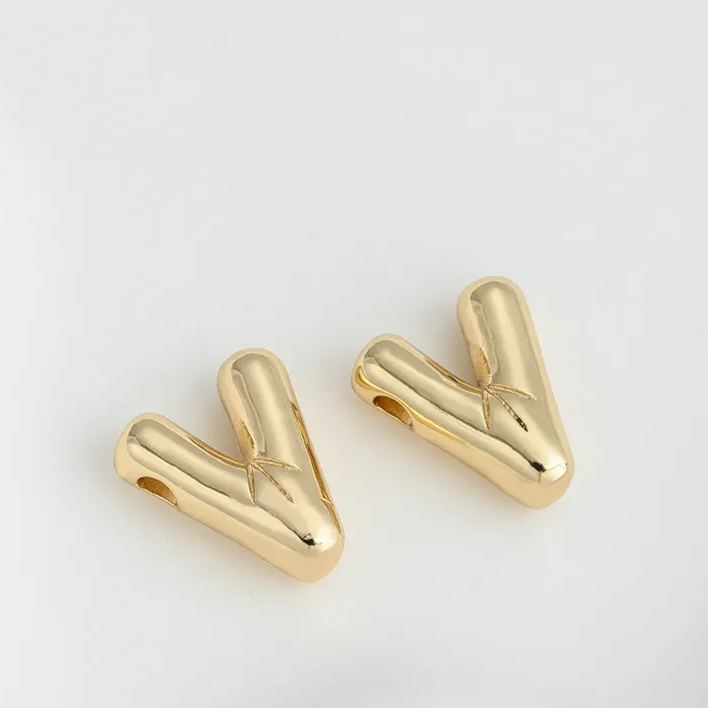 14k Gold Plated Balloon Style 3D 26 Letters Charms for Jewelry Making
