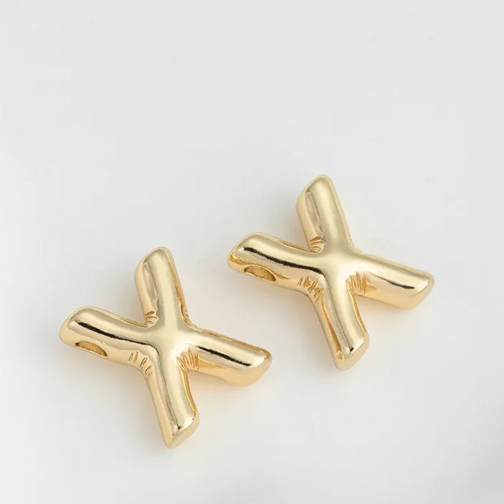14k Gold Plated Balloon Style 3D 26 Letters Charms for Jewelry Making