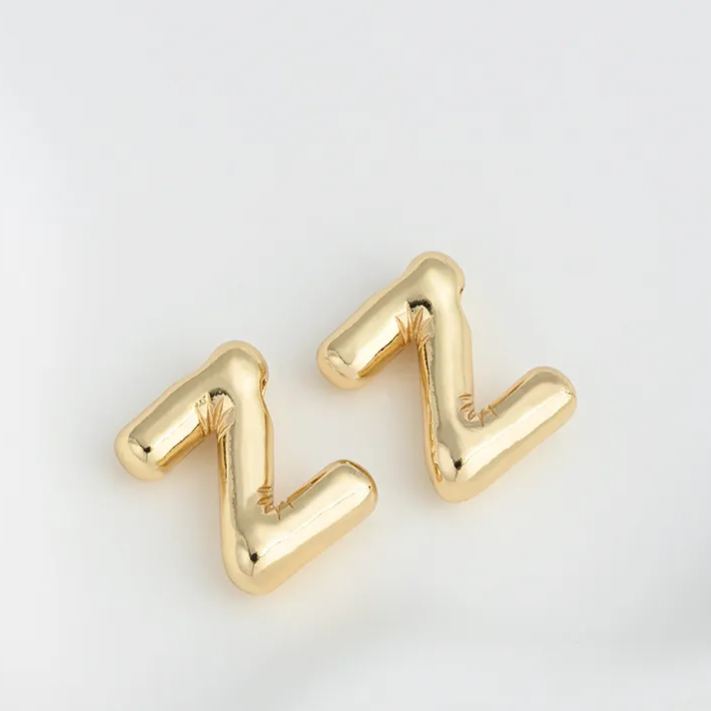 14k Gold Plated Balloon Style 3D 26 Letters Charms for Jewelry Making