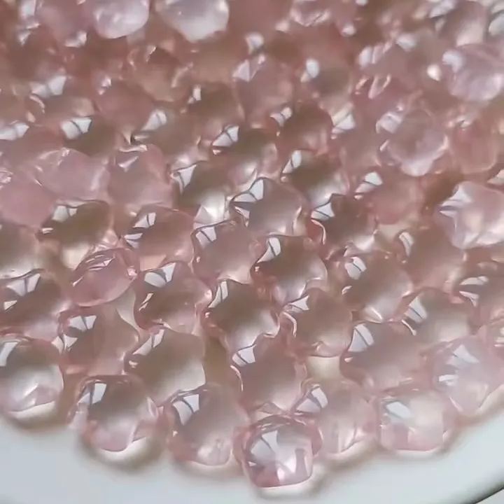 15mm Mozambique Rose Quartz Fat Star Beads Pendant Charm