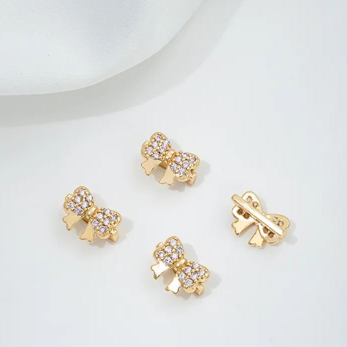 Zircon Inlaid Butterfly Bee Bowknot Spacer Bead Three Rows Two Rows