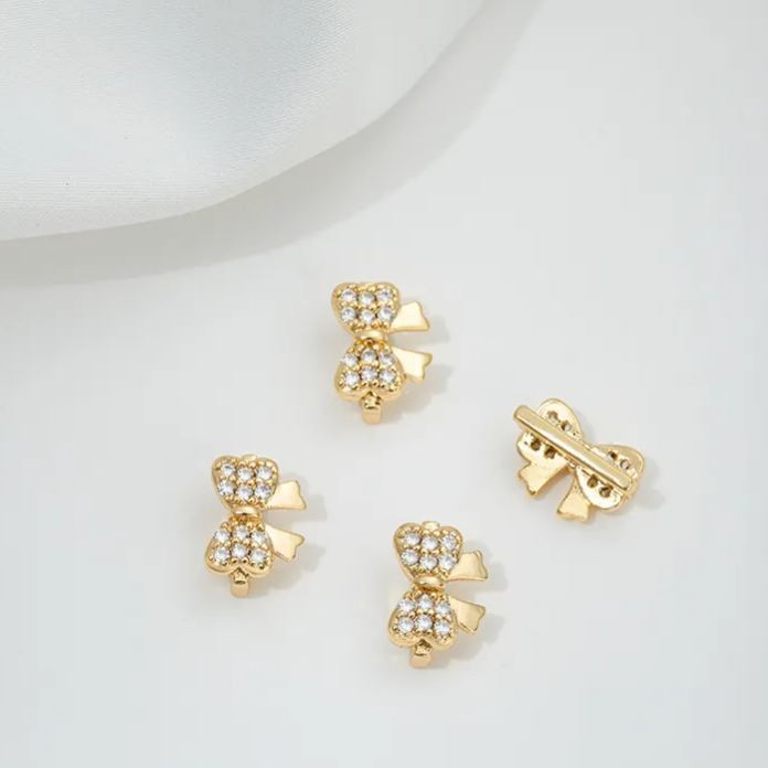 Zircon Inlaid Butterfly Bee Bowknot Spacer Bead Three Rows Two Rows